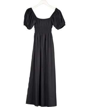 wat.the brand Black Shirred Puff Sleeve Dress UK XXS