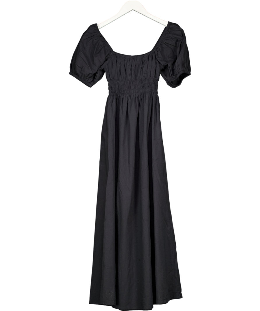 wat.the brand Black Shirred Puff Sleeve Dress UK XXS - Reliked