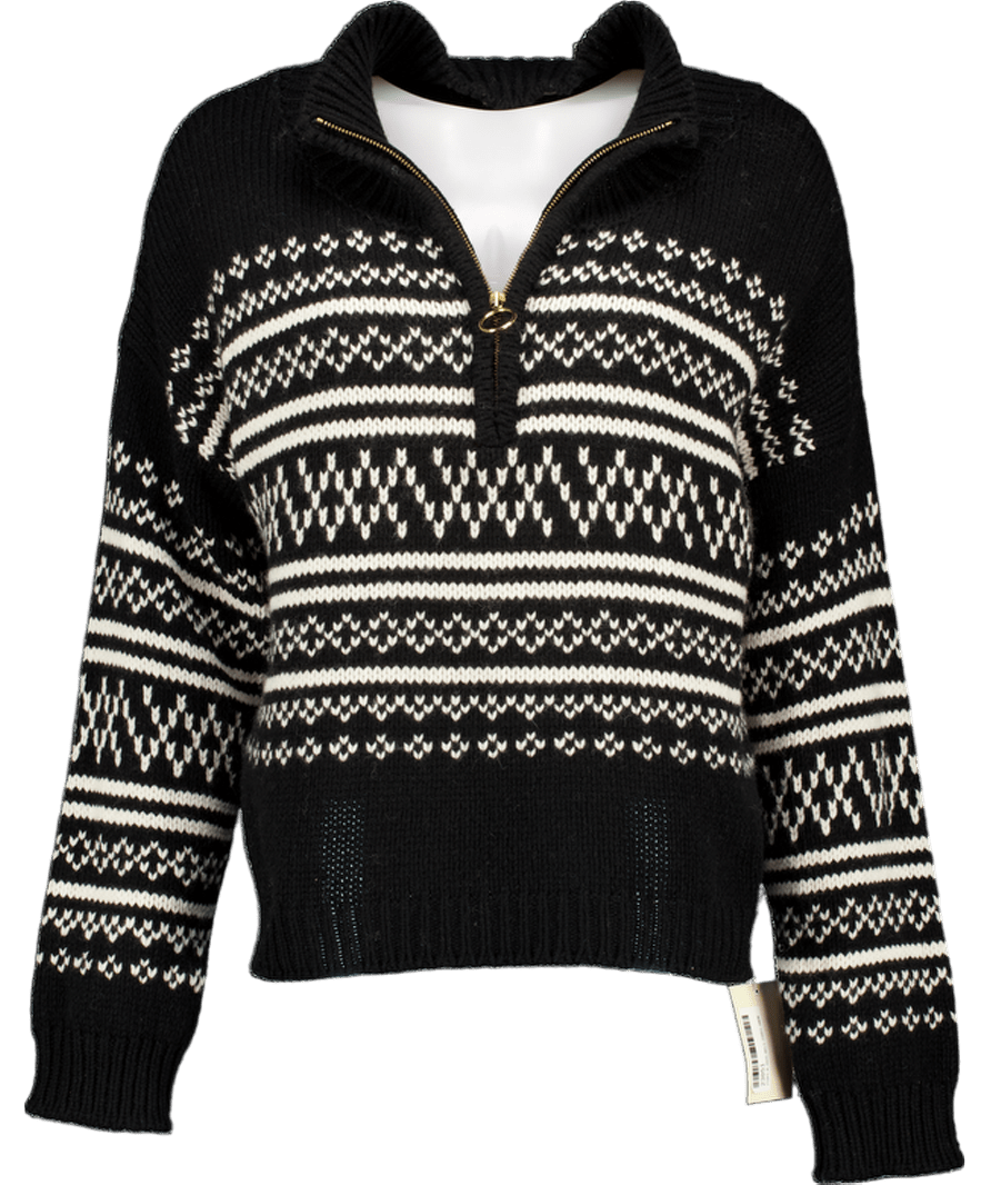 WE NORWEGIANS Setesdal Fair Isle Merino Wool And Cashmere - blend Sweater - Black UK S - Reliked