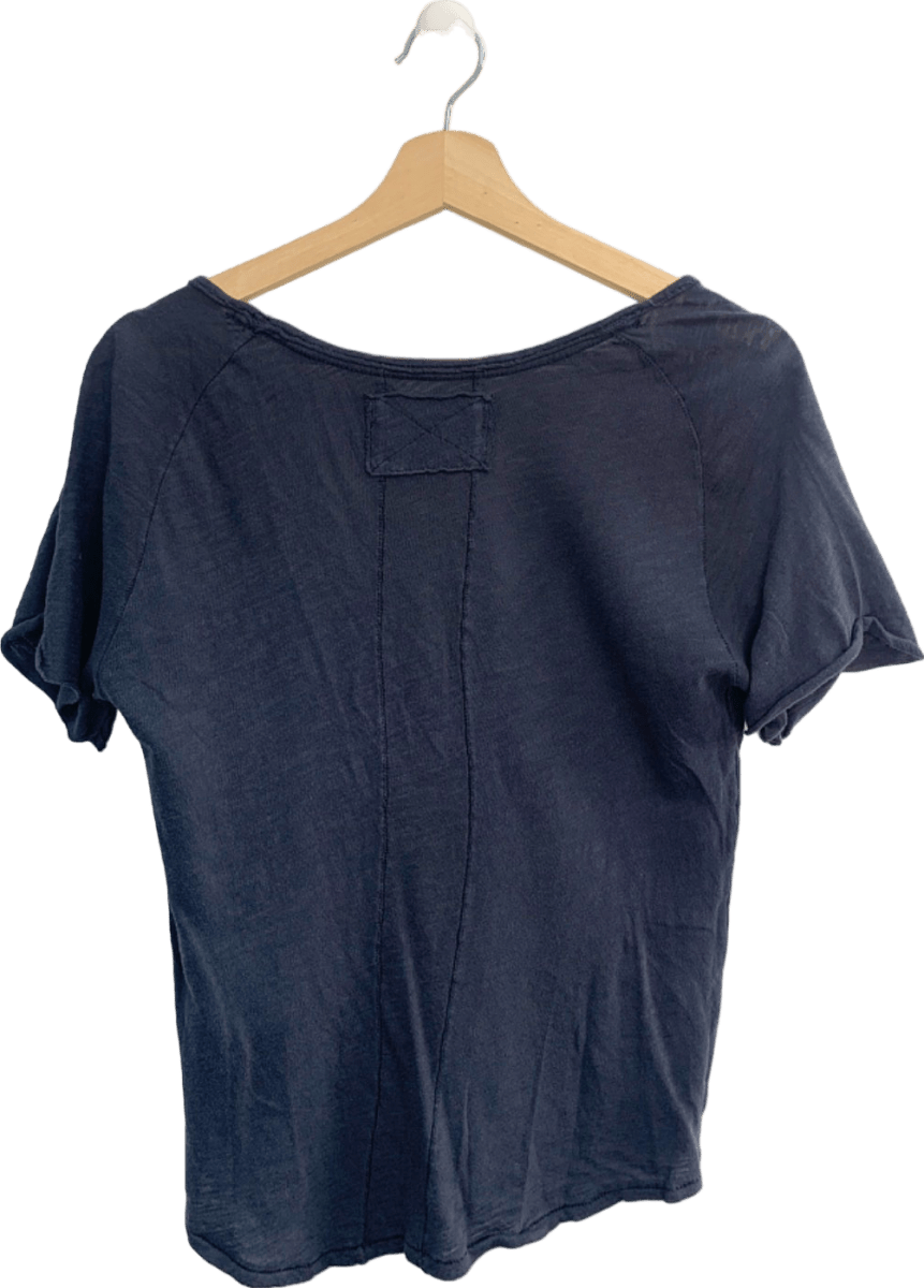 We The Free Black Short Sleeve Top UK L - Reliked