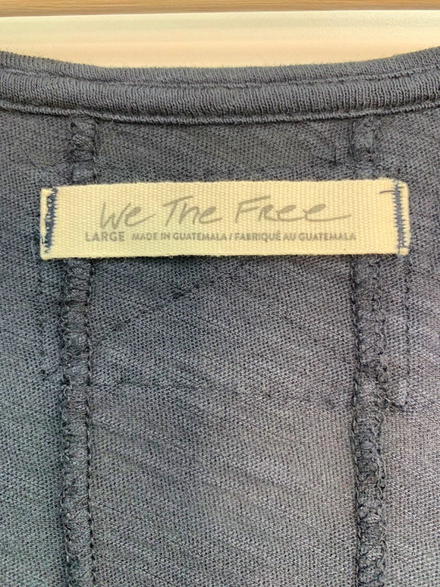 We The Free Black Short Sleeve Top UK L - Reliked