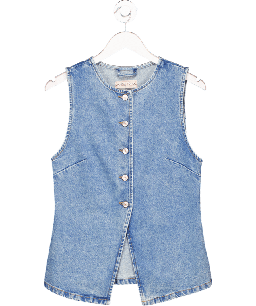 We The Free Blue Aimee Vest UK XS - Reliked