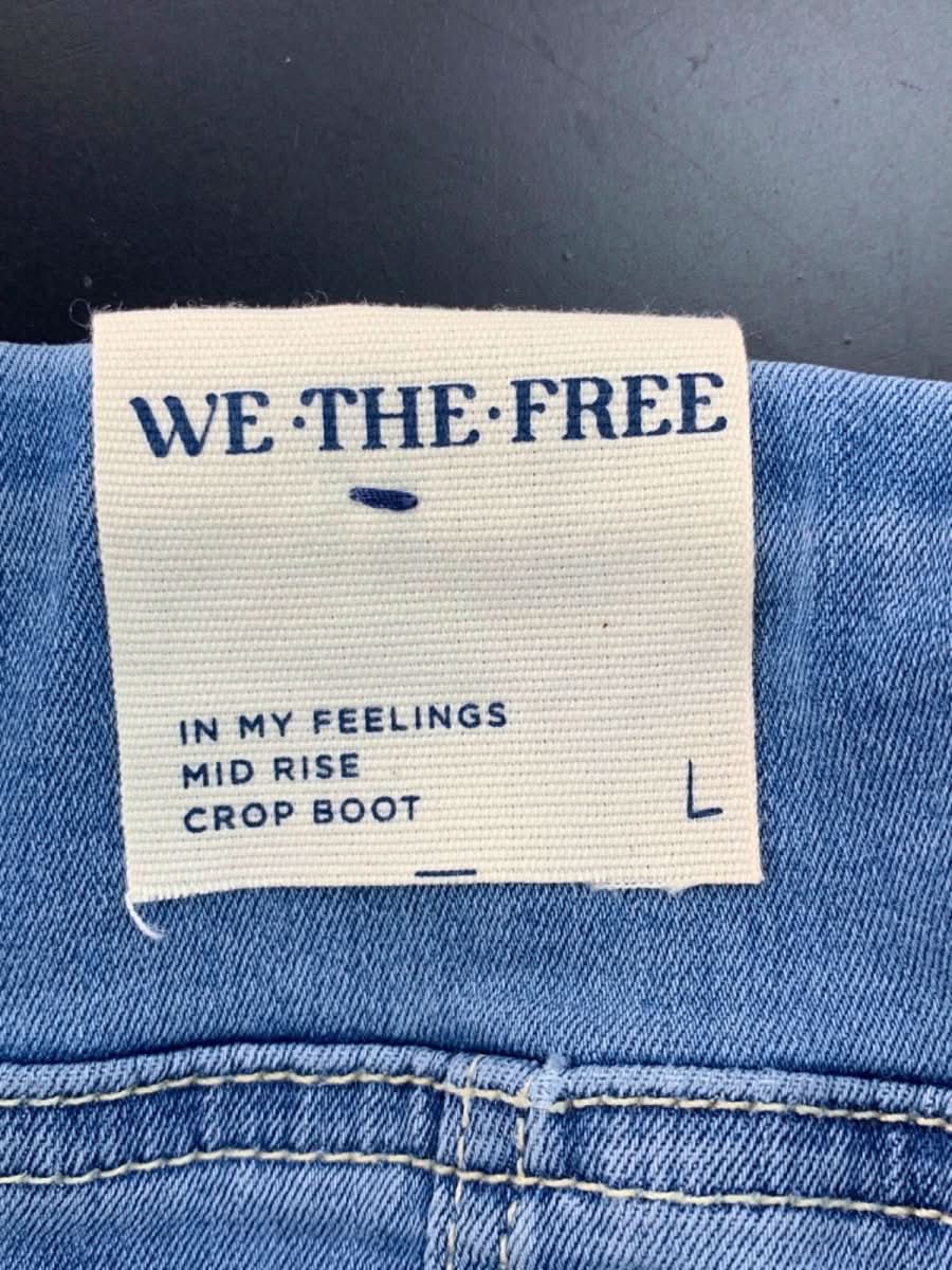 We The Free Blue In My Feelings Mid Rise Crop Boot Jeans L - Reliked