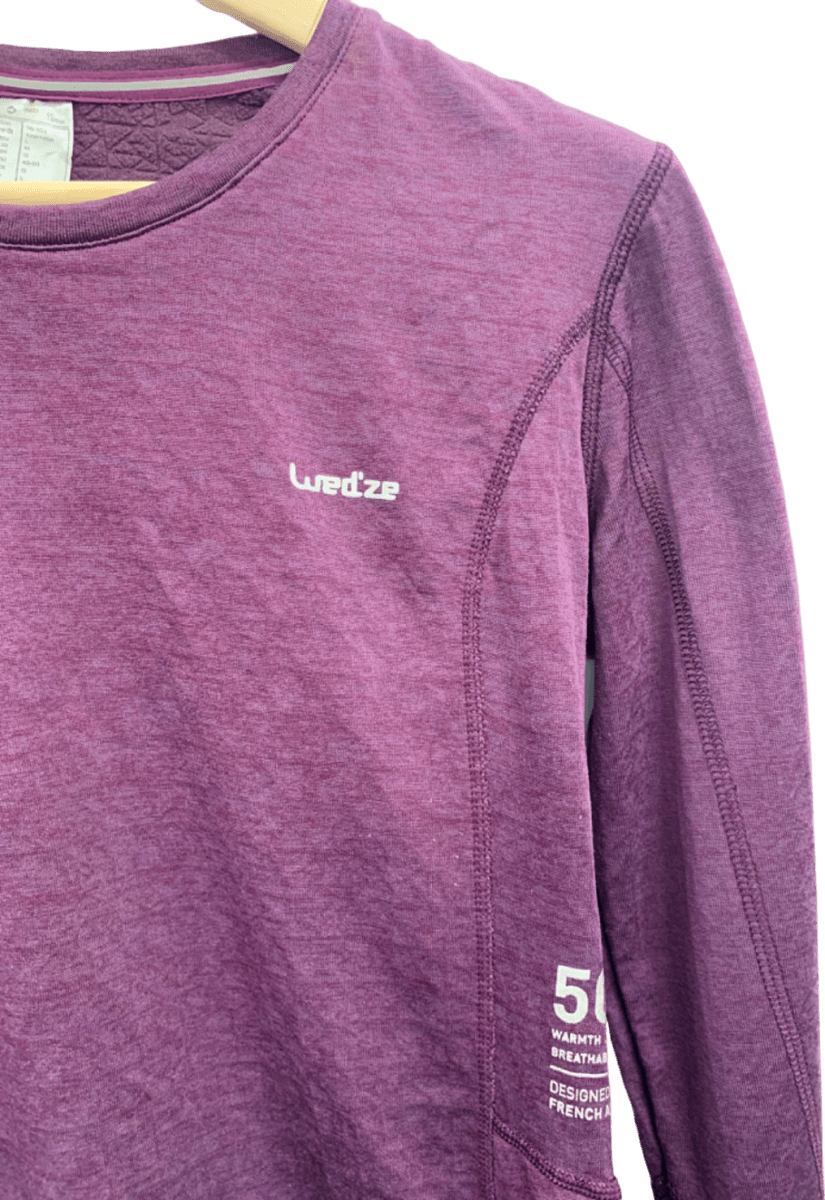 Wed'ze Purple Long Sleeve Breathable Top UK L - Reliked