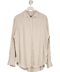 Weekday Beige Perfect Linen Mix Shirt UK S - Reliked