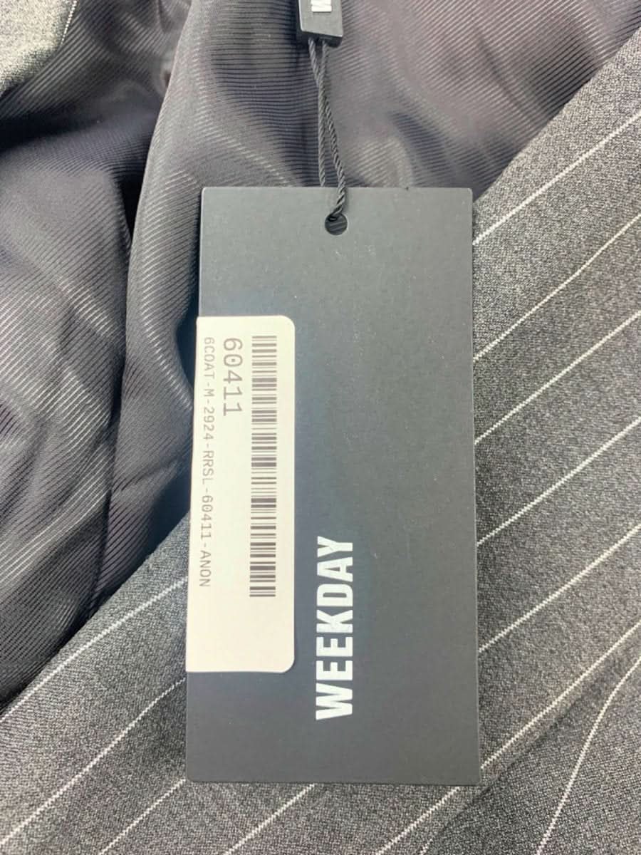 Weekday Charcoal Grey Pinstriped Marlin Oversized Blazer UK XS - Reliked