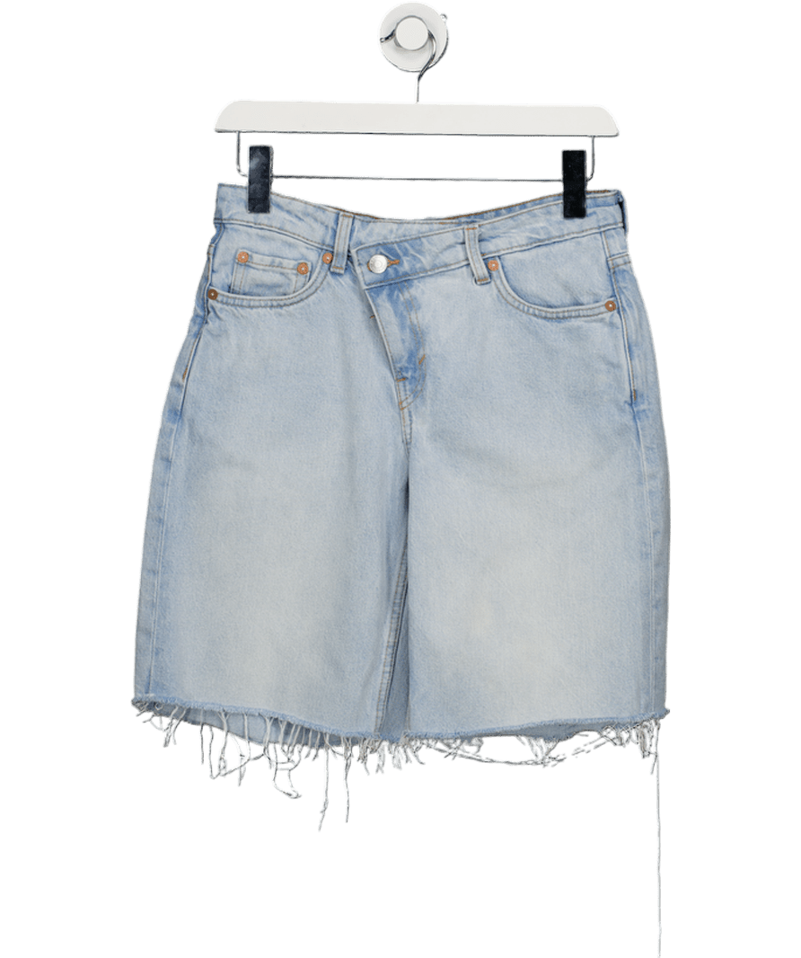 Weekday Criss Cross Light Blue Denim Shorts W26 - Reliked