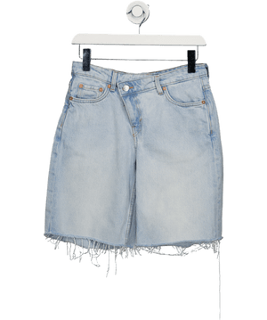 Weekday Criss Cross Light Blue Denim Shorts W26