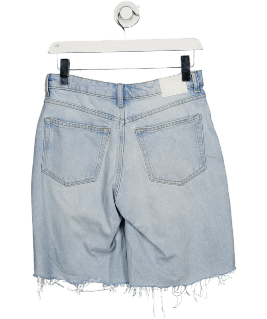 Weekday Criss Cross Light Blue Denim Shorts W26 - Reliked