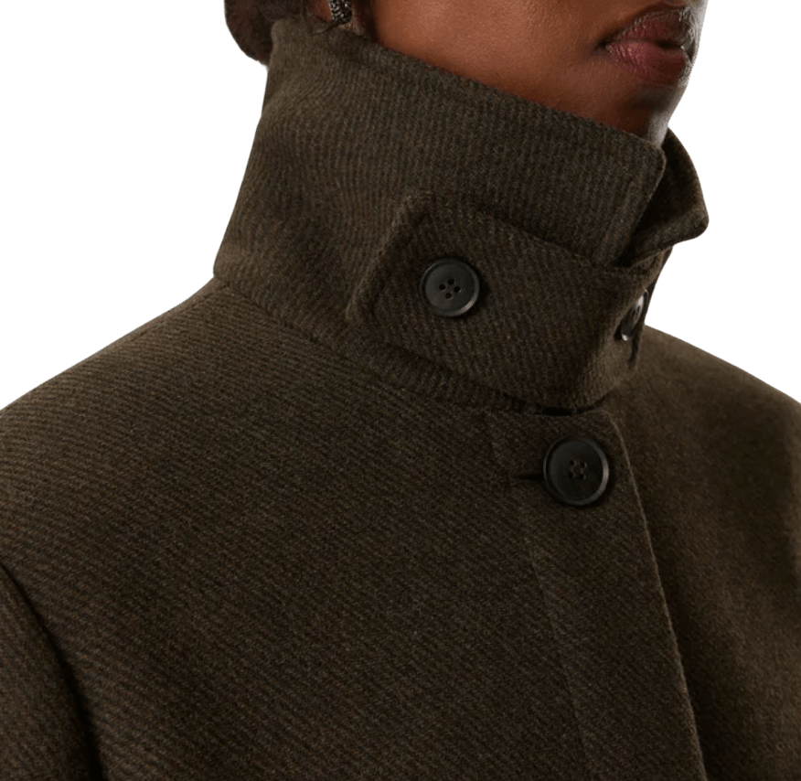 Weekday Dark Brown Classic Oversized Wool Blend Coat UK S - Reliked