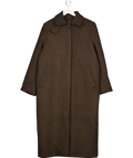 Weekday Dark Brown Classic Oversized Wool Blend Coat UK S - Reliked