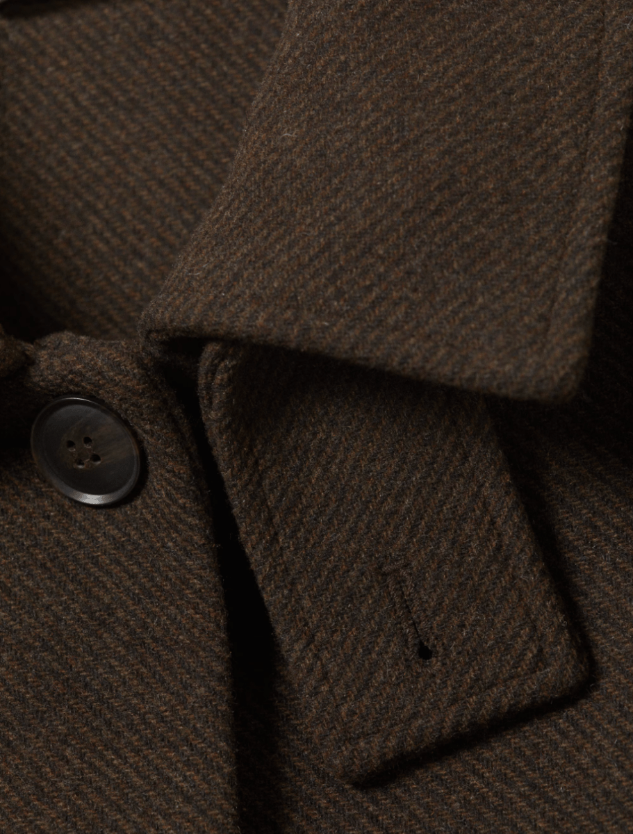 Weekday Dark Brown Classic Oversized Wool Blend Coat UK S - Reliked