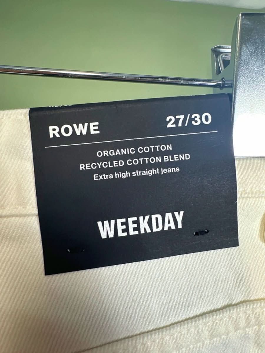 Weekday White Rowe Extra High Straight Jeans W27 L30 - Reliked