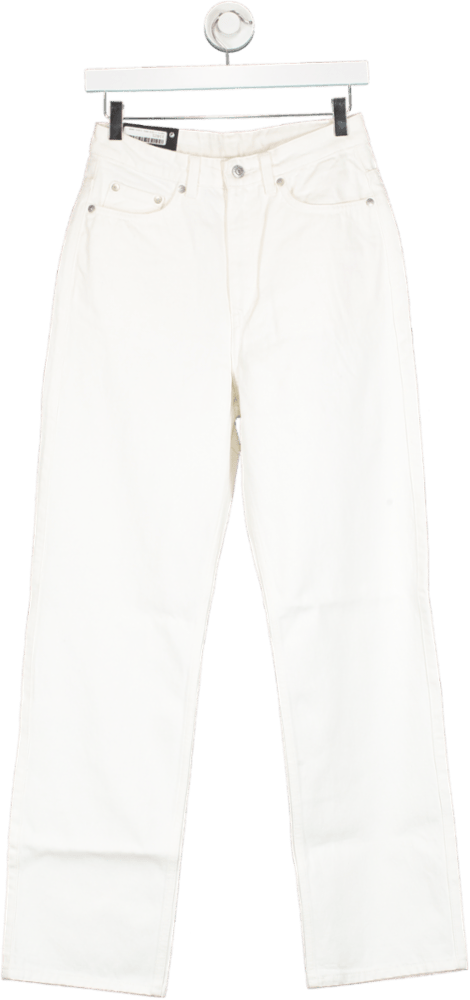 Weekday White Rowe Extra High Straight Jeans W27 L30 - Reliked