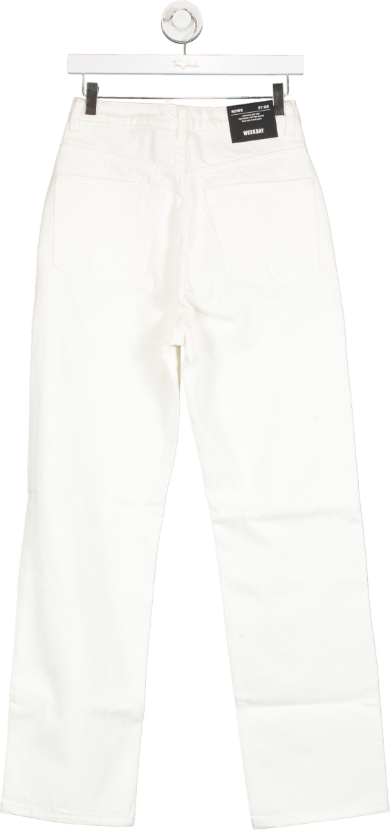 Weekday White Rowe Extra High Straight Jeans W27 L30 - Reliked