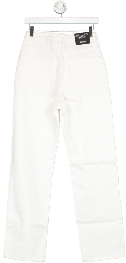 Weekday White Rowe Extra High Straight Jeans W27 L30 - Reliked