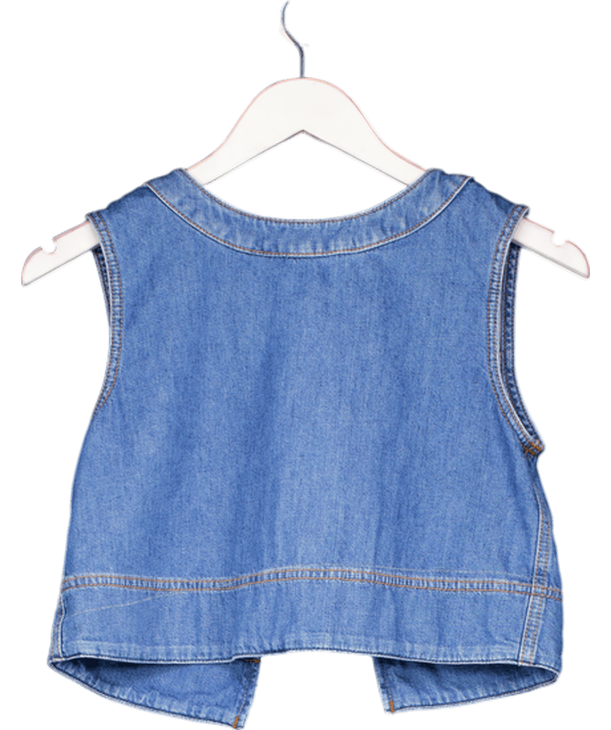 Weekend by Maxmara Blue Magia Denim Tie Back Crop Top UK 6 - Reliked