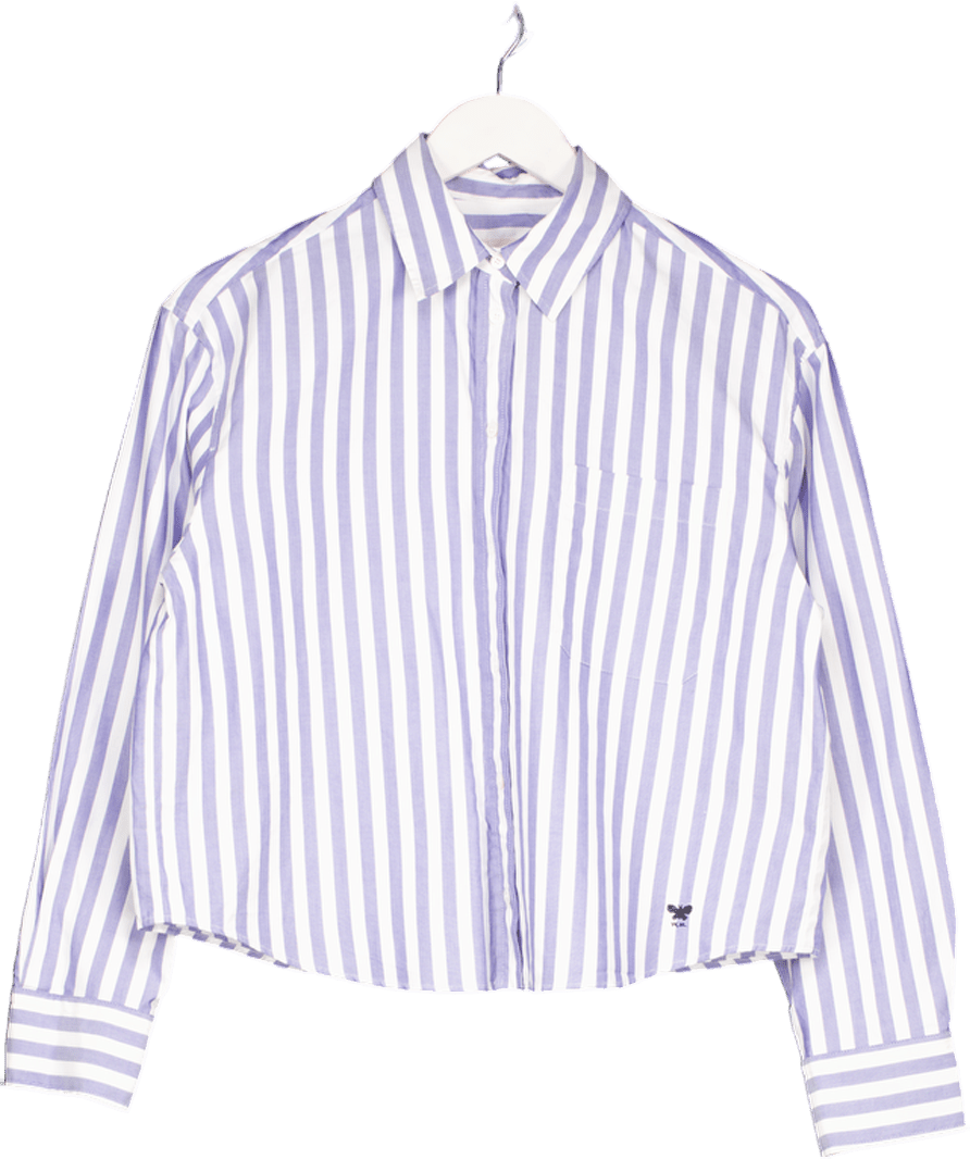 Weekend by Maxmara Blue Rubiera Striped Oxford Cotton Shirt UK 6 - Reliked