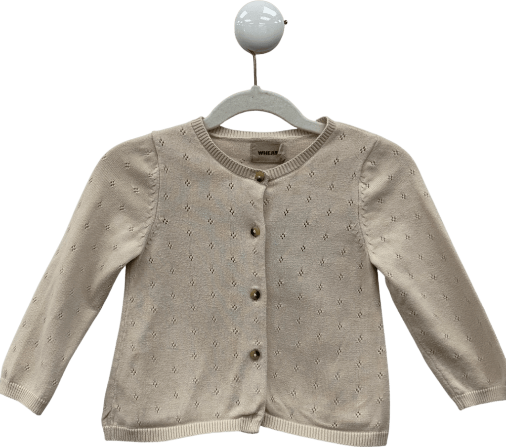WHEAT Cream Pointelle Knit Cardigan Maia 2 Years - Reliked