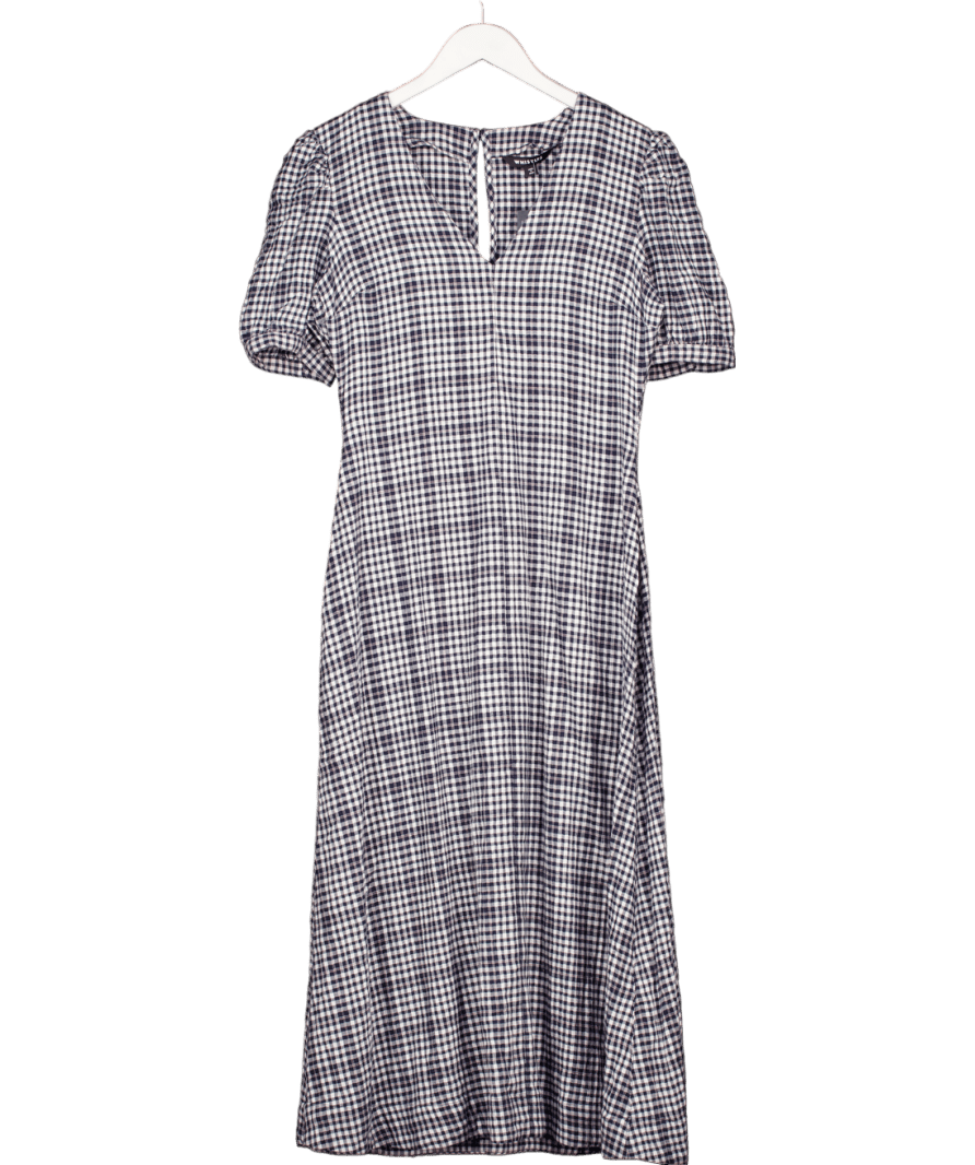 Whistles Black Multicolour Tabitha Checked Midi Dress UK 12 - Reliked