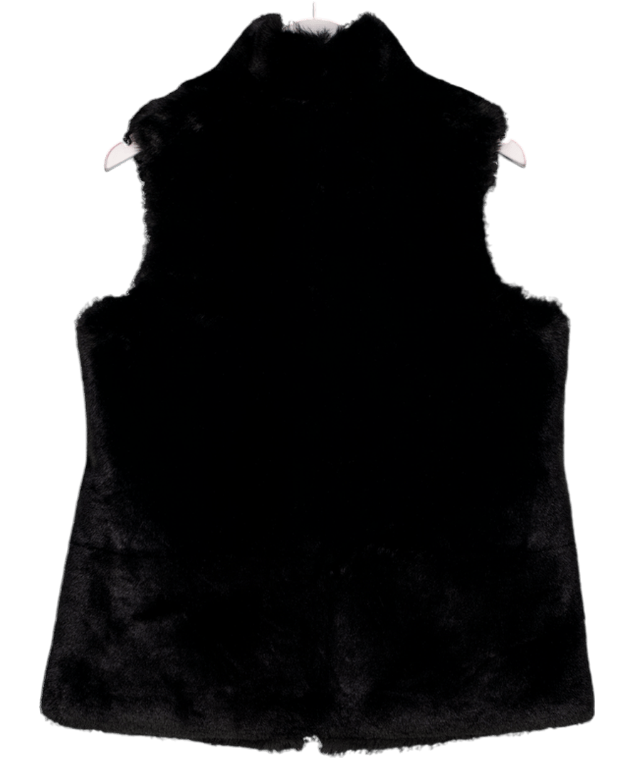 Whistles Black Petite Faux Fur Gilet UK S - Reliked