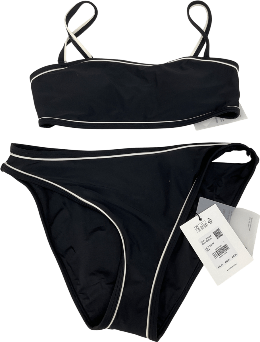 Whistles Black Piper Contrast Bikini UK 10 - Reliked