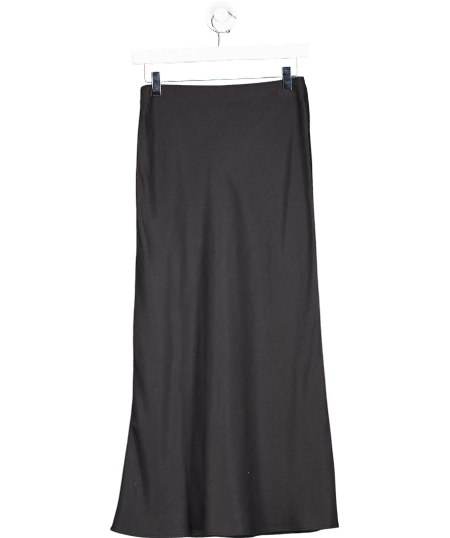 Whistles Black Tencel Bias Cut Slip Skirt UK 8 - Reliked