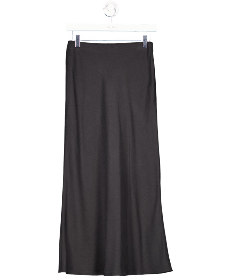 Whistles Black Tencel Bias Cut Slip Skirt UK 8 - Reliked