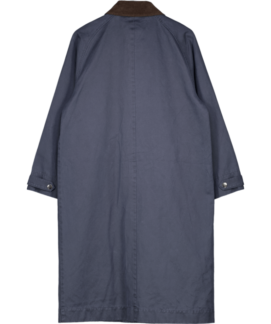 Whistles Blue Gabriella Waxed Overcoat UK S - Reliked