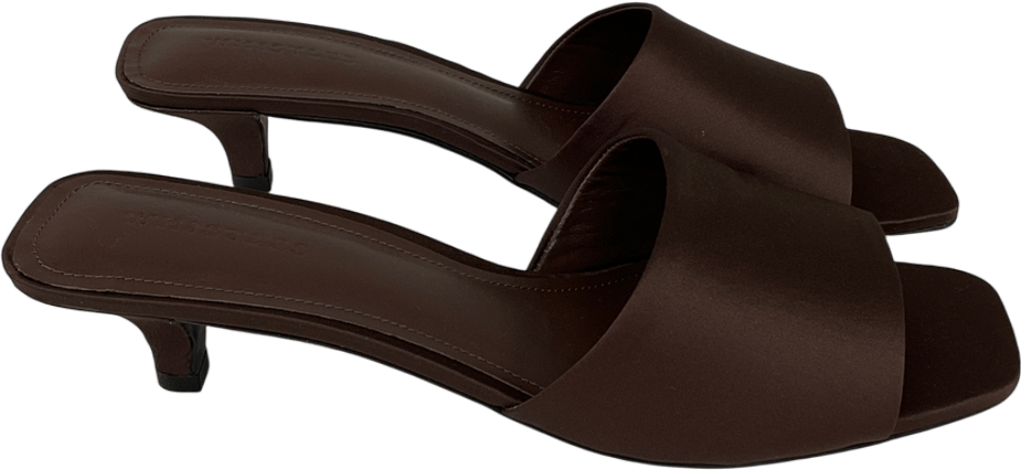 Whistles Brown Satin Slip On Heeled Mule UK 8 EU 41 👠 - Reliked