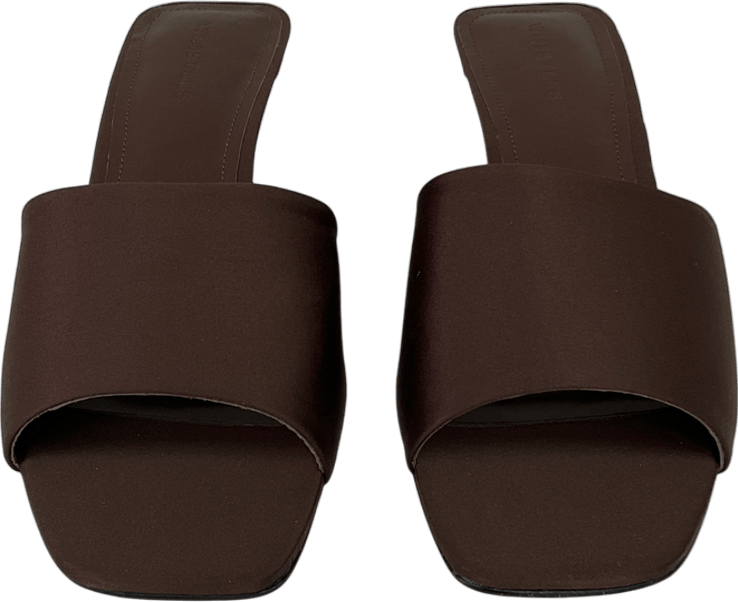 Whistles Brown Satin Slip On Heeled Mule UK 8 EU 41 👠 - Reliked