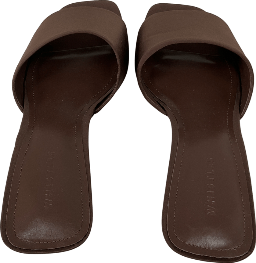 Whistles Brown Satin Slip On Heeled Mule UK 8 EU 41 👠 - Reliked