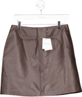 Whistles Dark Brown Real Leather A Line Skirt UK 10 - Reliked