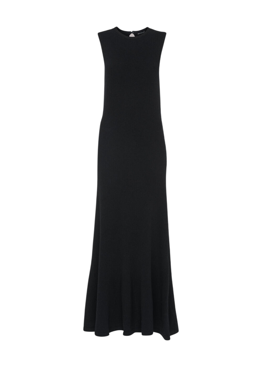 WHISTLES Black Cotton Blend Boucle FLARE Knit Sleeveless Maxi Dress UK L