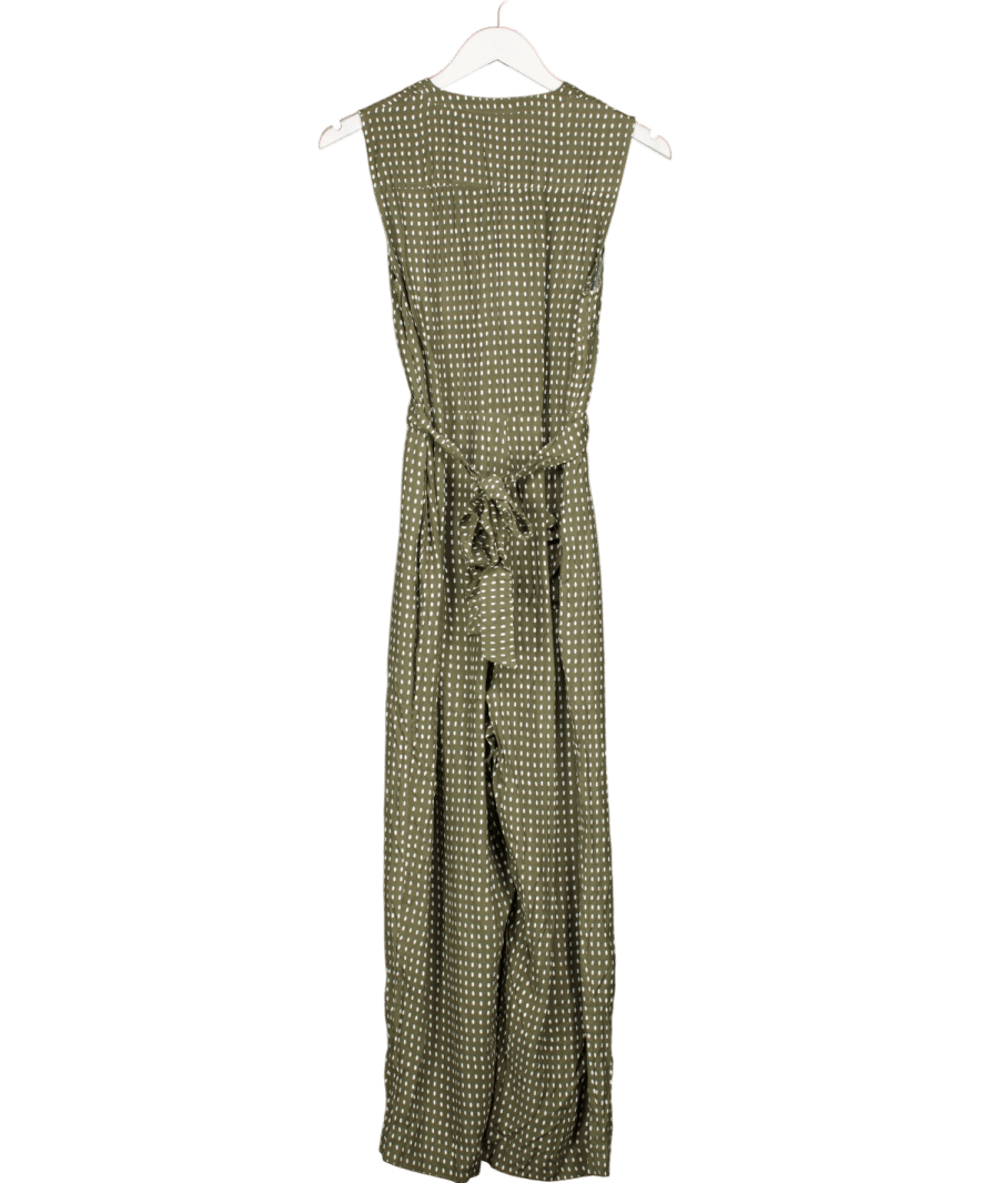 Whistles Khaki Green Oval Spot Josie Jumpsuit UK XS - Reliked