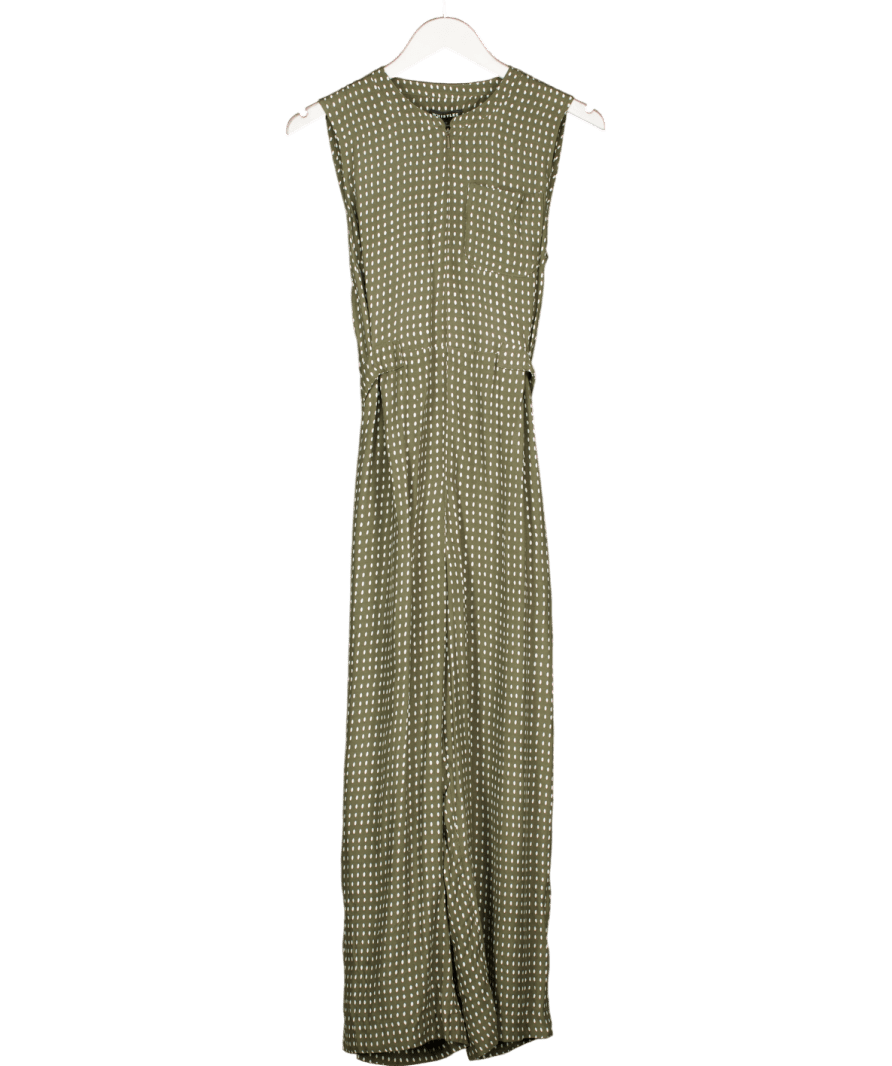 Whistles Khaki Green Oval Spot Josie Jumpsuit UK XS - Reliked