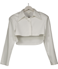 White Cropped Blazer UK S - Reliked