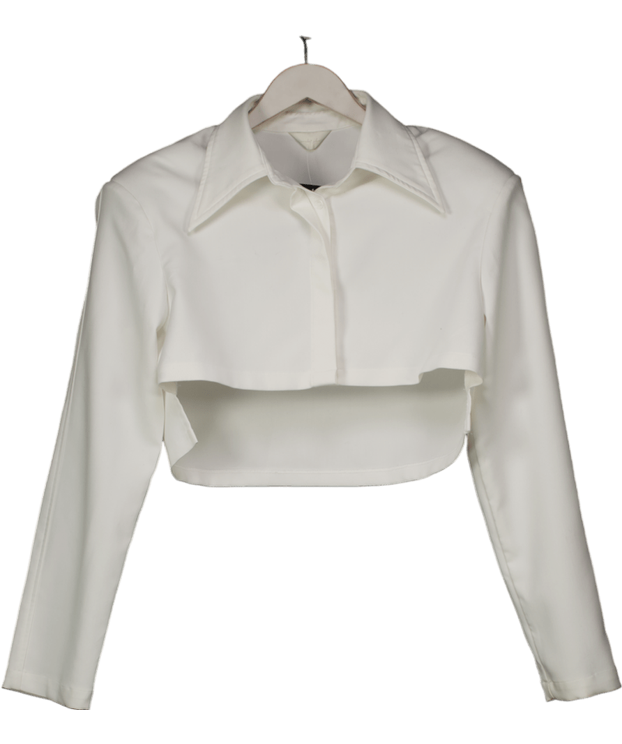 White Cropped Blazer UK S - Reliked