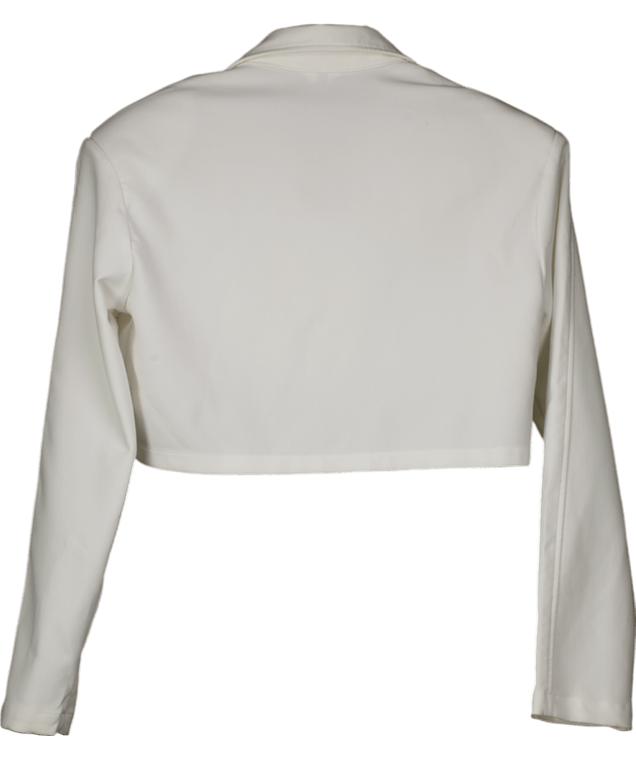 White Cropped Blazer UK S - Reliked