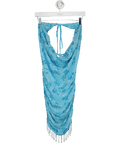 White Fox Barcelona Dreams Beaded Mini Dress Baby Blue UK S - Reliked