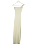 White Fox Beige Midnight Dancing One Shoulder Maxi Dress UK XS - Reliked