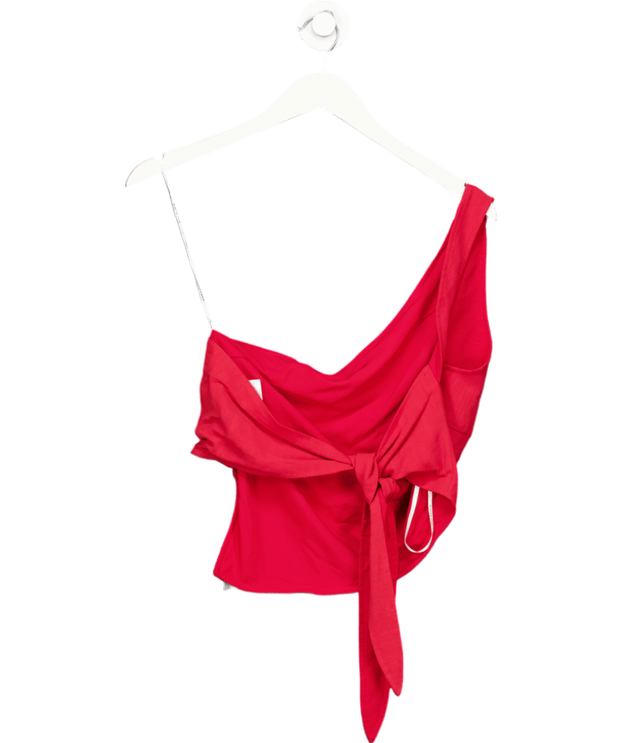 White Fox Better Myself One Shoulder Top Red UK L - Reliked