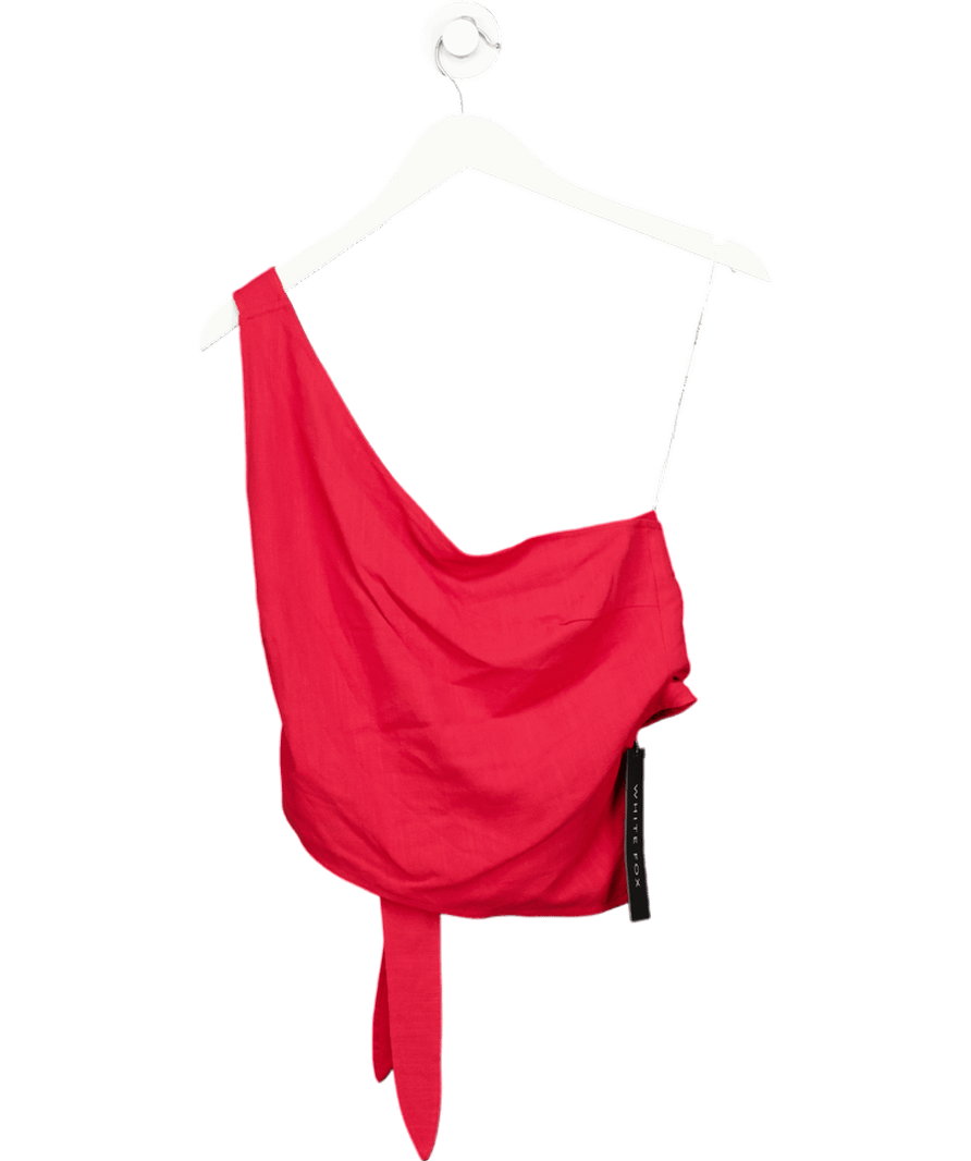 White Fox Better Myself One Shoulder Top Red UK L - Reliked