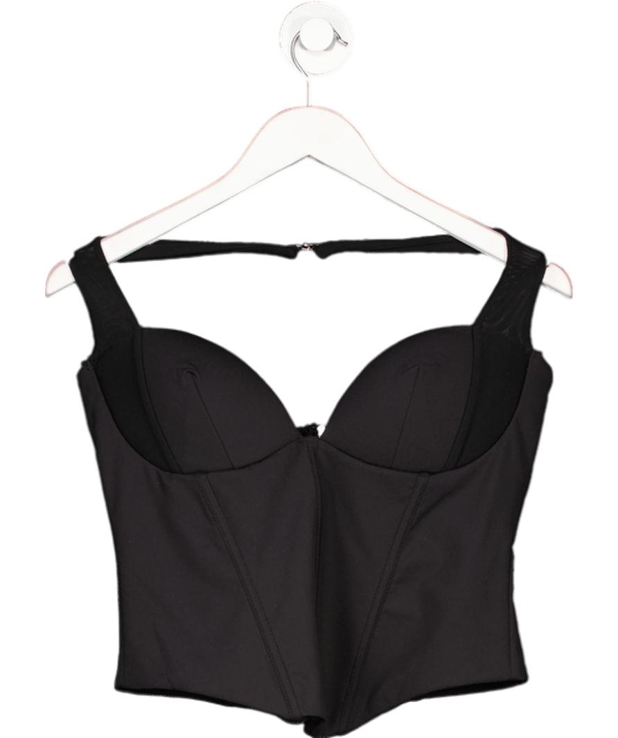 White Fox Black Halter Neck Mesh Corset UK L - Reliked