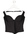 White Fox Black Halter Neck Mesh Corset UK L - Reliked