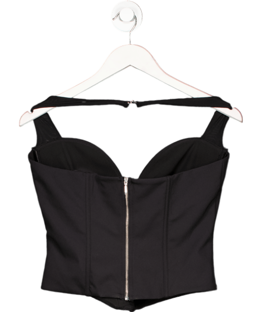 White Fox Black Halter Neck Mesh Corset UK L - Reliked