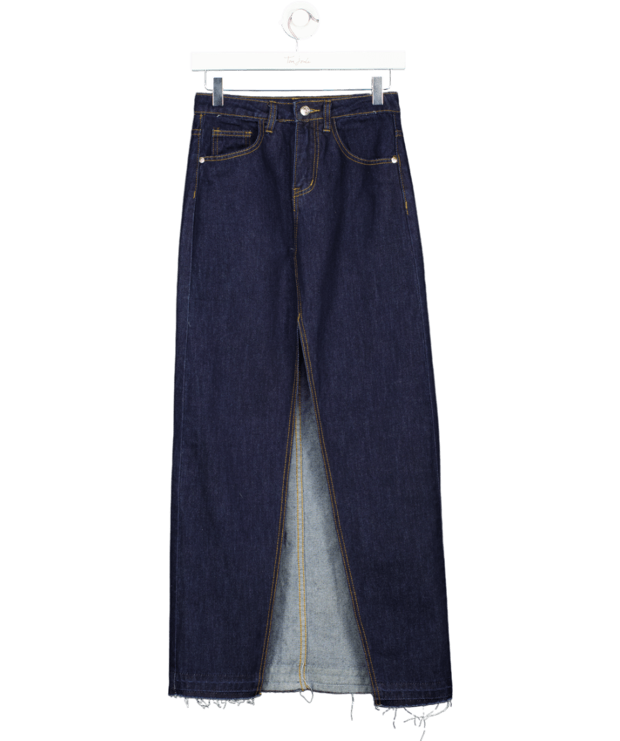 White Fox Blue Denim Maxi Skirt UK XS - Reliked