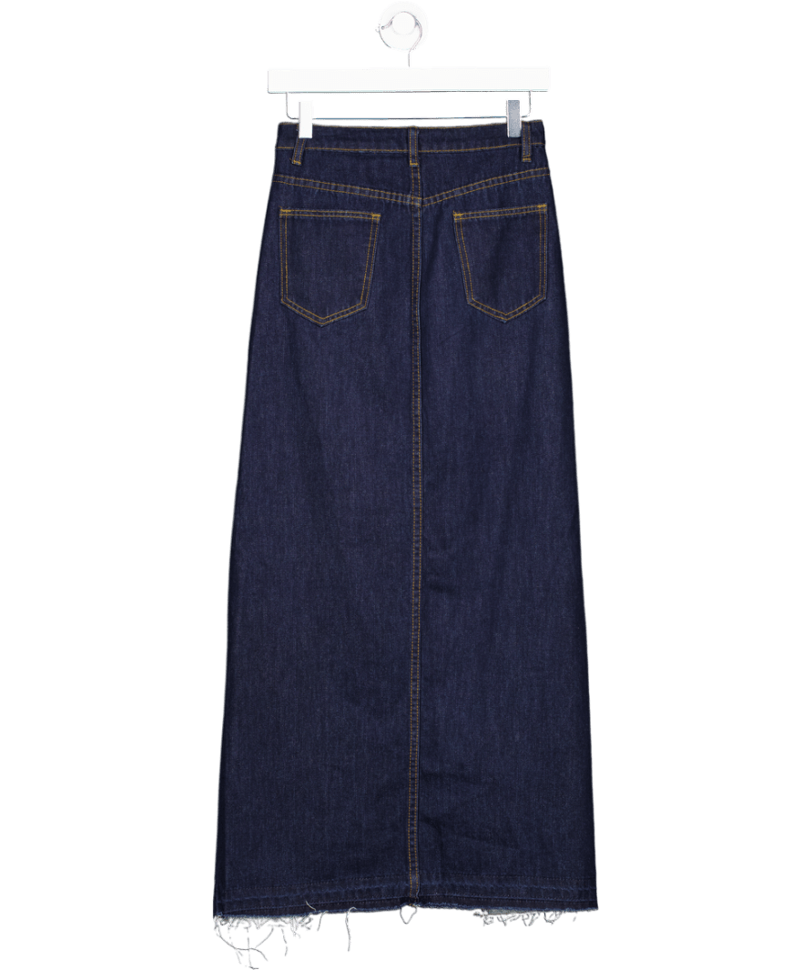 White Fox Blue Denim Maxi Skirt UK XS - Reliked