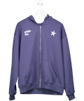 White Fox Blue Zip Logo Hoodie UK M/L - Reliked