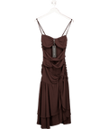 White Fox Brown Dancing In Greece Midi Dress Chocolate UK S - Reliked
